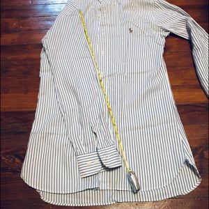Ralph Lauren Button Up Dress Shirt - White/Blue